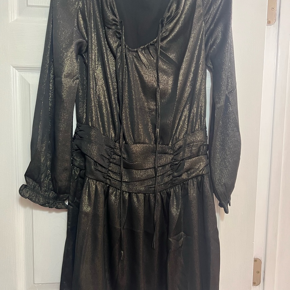 Current Air Metallic Black Mini Dress